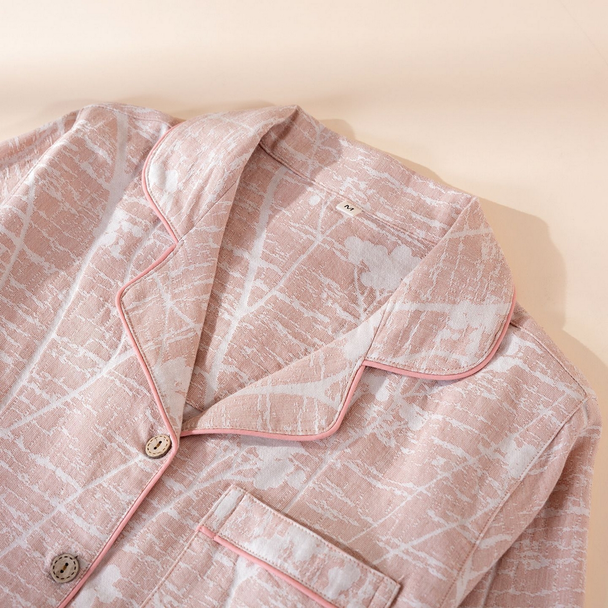 91家纺网 家纺一手货源 找家纺 （总）洛兰沙家居馆 2025新款棉麻色织睡衣情侣款家居服春秋冬款开衫翻领睡衣套装可外穿家居服