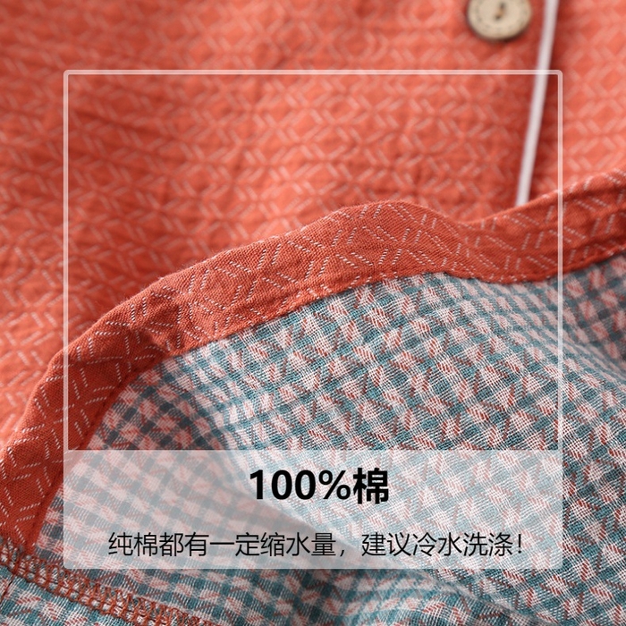 91家纺网 家纺一手货源 找家纺 （总）洛兰沙家居馆 2025新款情侣全棉色织双层纱布睡衣春秋冬季男女士宽松长袖家居服套装