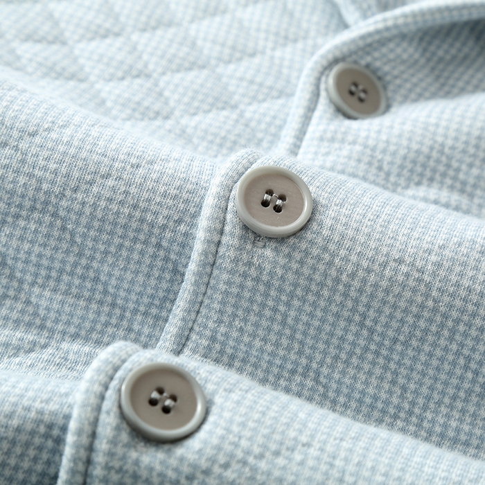 91家纺网 家纺一手货源 找家纺 （总）洛兰沙家居馆 2025新款秋冬季三层加厚空气棉男款刺绣睡衣简约长袖可外穿夹棉保暖家居服