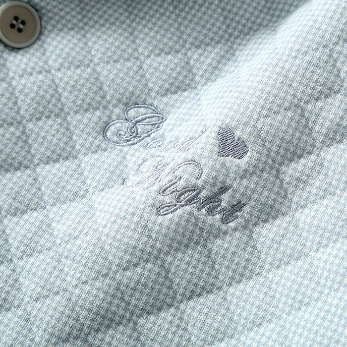 91家纺网 家纺一手货源 找家纺 （总）洛兰沙家居馆 2025新款秋冬季三层加厚空气棉男款刺绣睡衣简约长袖可外穿夹棉保暖家居服