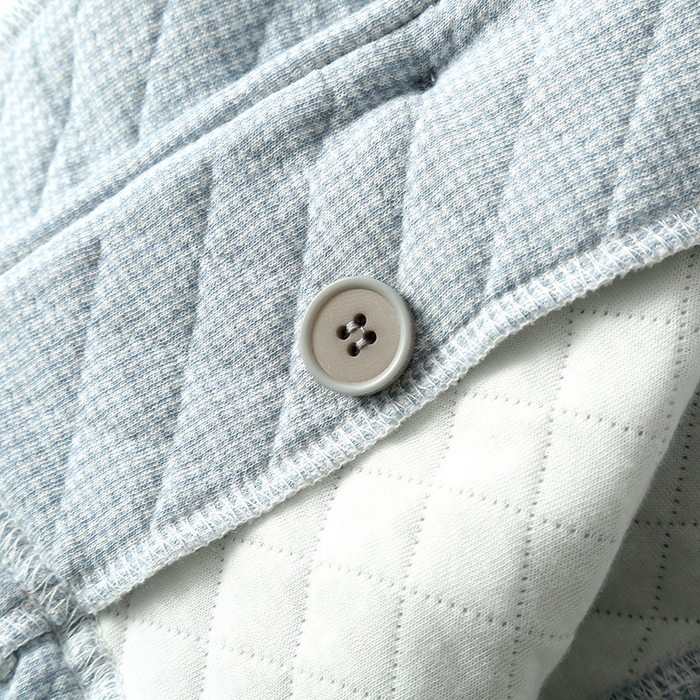 91家纺网 家纺一手货源 找家纺 （总）洛兰沙家居馆 2025新款秋冬季三层加厚空气棉男款刺绣睡衣简约长袖可外穿夹棉保暖家居服