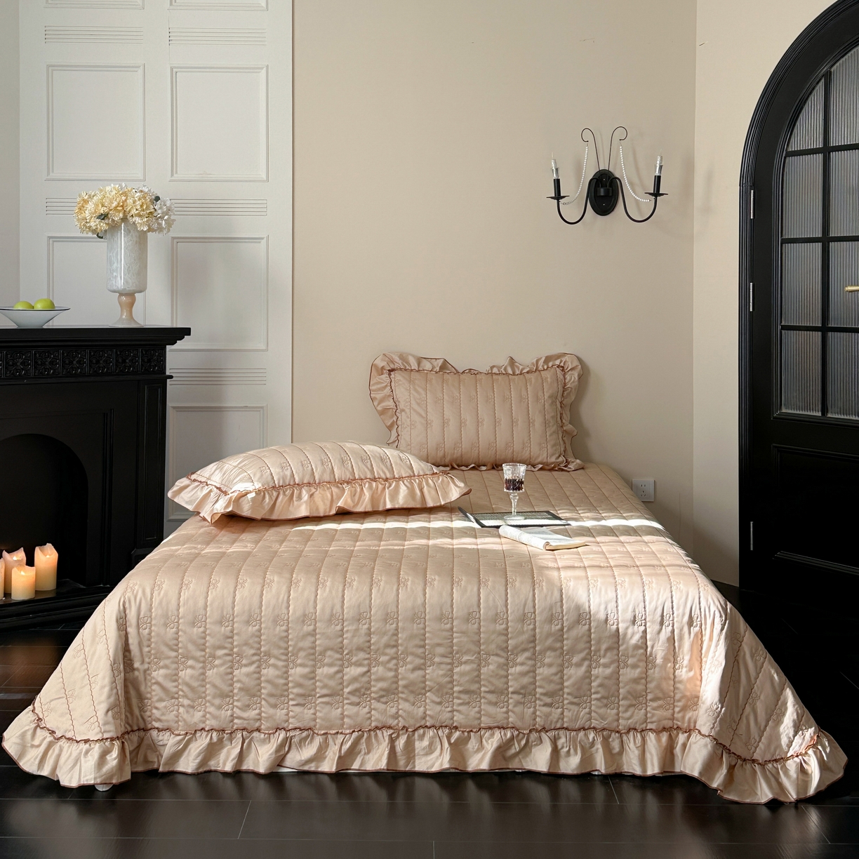 91家纺网 家纺一手货源 找家纺 （总）琳可家居 2026新款60S长绒棉花边床盖A类双面全棉高温水洗-蝶恋系列