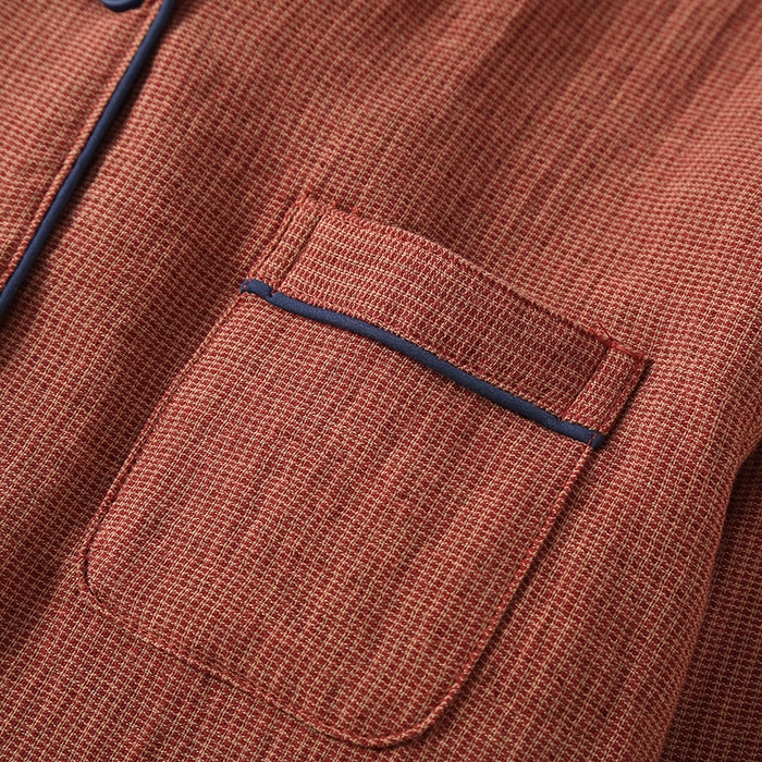 91家纺网 家纺一手货源 找家纺 （总）洛兰沙家居馆 2025新款日系无印纯棉纱布情侣睡衣四季薄款长袖长裤翻领男女士简约家居服