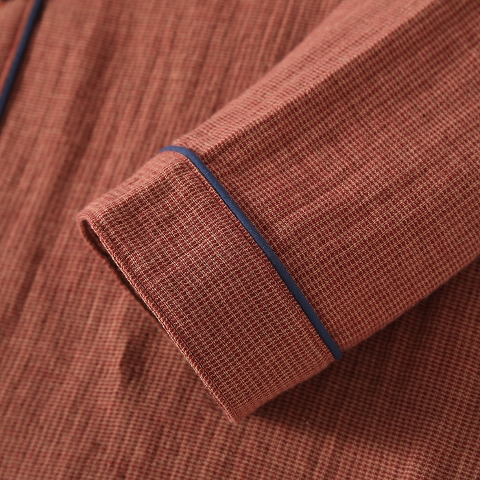 91家纺网 家纺一手货源 找家纺 （总）洛兰沙家居馆 2025新款日系无印纯棉纱布情侣睡衣四季薄款长袖长裤翻领男女士简约家居服