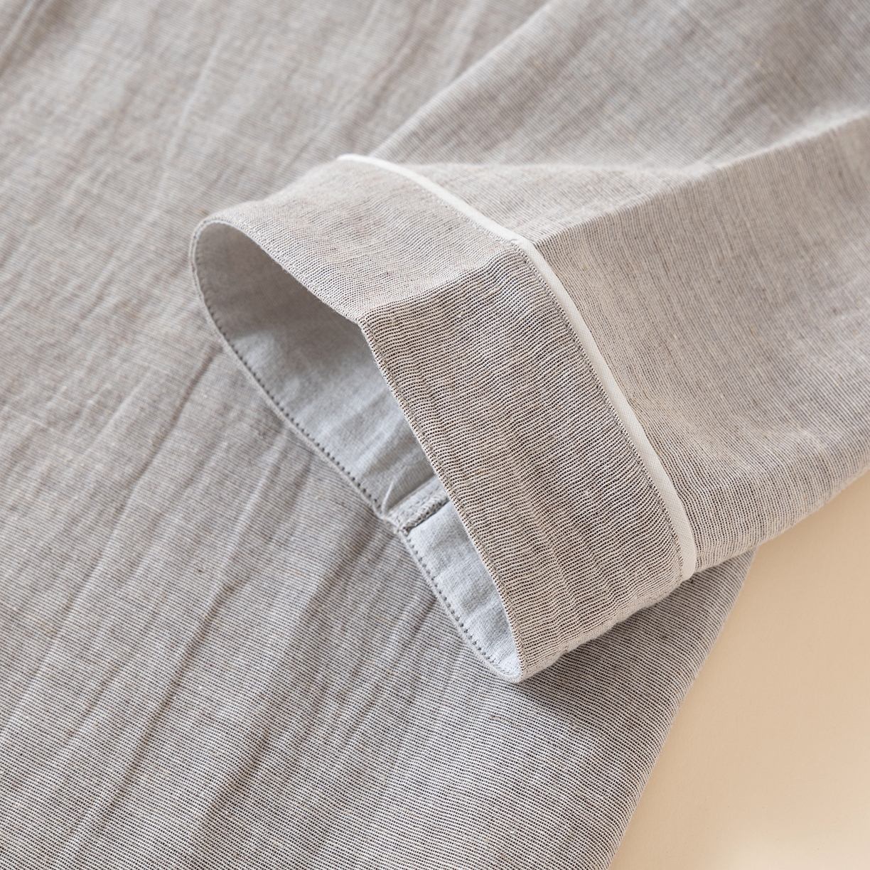 91家纺网 家纺一手货源 找家纺 （总）洛兰沙家居馆 2025新款无印风天丝麻睡衣男纯色家居服春秋夏薄款开衫睡衣套装可外穿