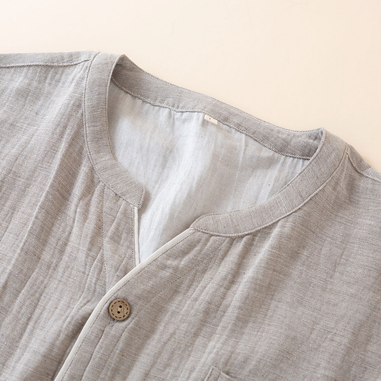 91家纺网 家纺一手货源 找家纺 （总）洛兰沙家居馆 2025新款无印风天丝麻睡衣男纯色家居服春秋夏薄款开衫睡衣套装可外穿