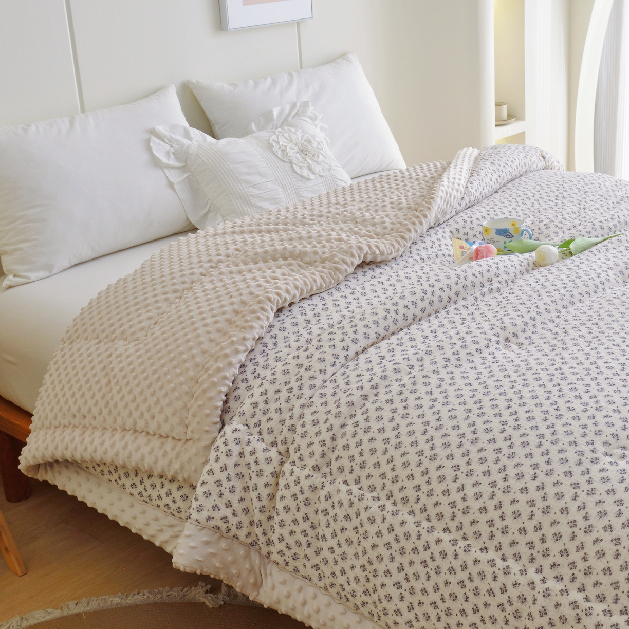 91家纺网 家纺一手货源 找家纺 博尔菲 2026新款全棉皱皱纱豆豆被 全棉皱皱纱豆豆被-4
