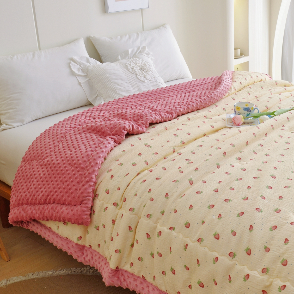 91家纺网 家纺一手货源 找家纺 博尔菲 2026新款全棉皱皱纱豆豆被 全棉皱皱纱豆豆被-5