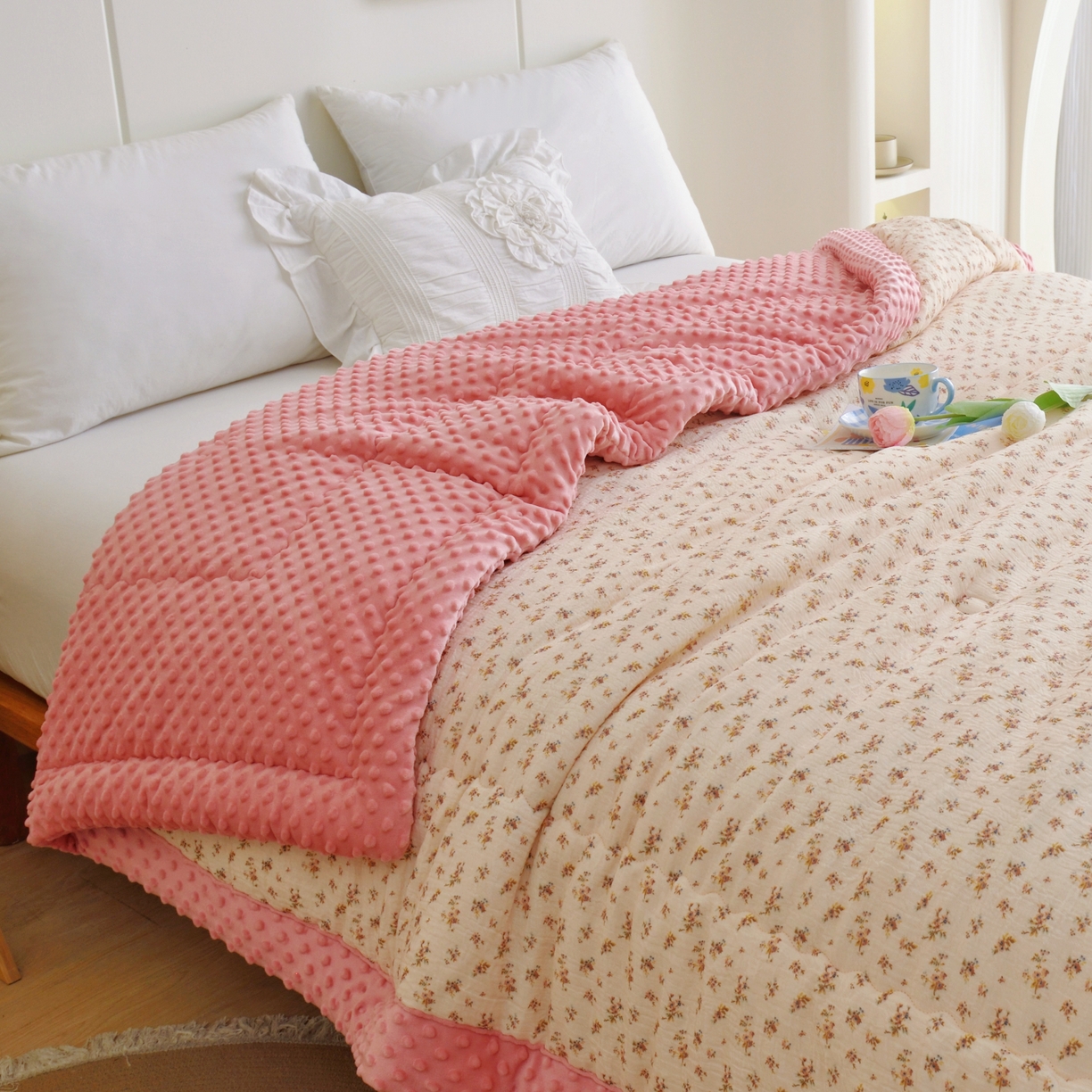 91家纺网 家纺一手货源 找家纺 博尔菲 2026新款全棉皱皱纱豆豆被 全棉皱皱纱豆豆被-6