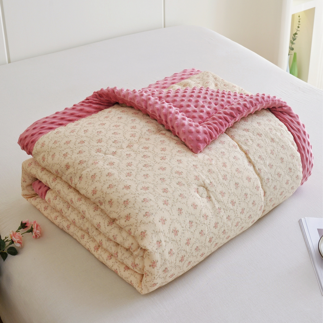 博尔菲 2026新款全棉皱皱纱豆豆被 全棉皱皱纱豆豆被-7