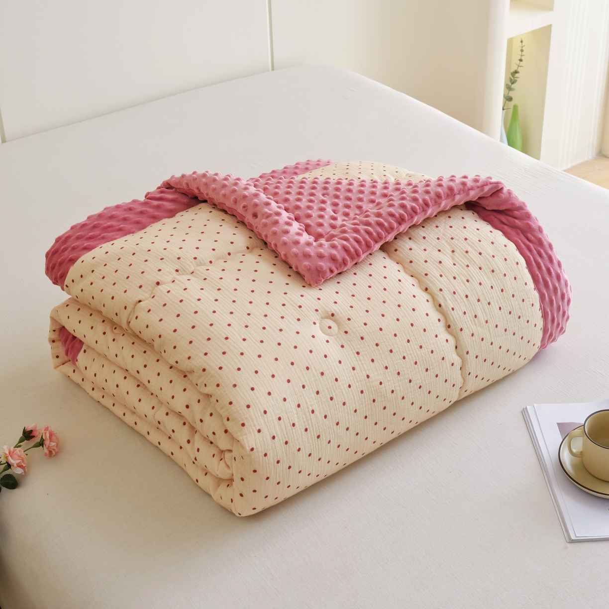 博尔菲 2026新款全棉皱皱纱豆豆被 全棉皱皱纱豆豆被-8