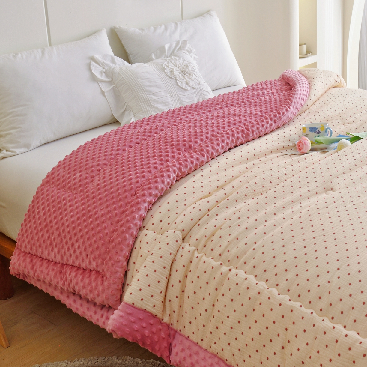 91家纺网 家纺一手货源 找家纺 博尔菲 2026新款全棉皱皱纱豆豆被 全棉皱皱纱豆豆被-8