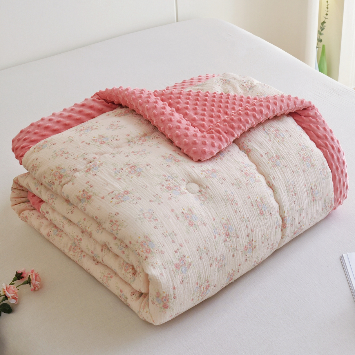 博尔菲 2026新款全棉皱皱纱豆豆被 全棉皱皱纱豆豆被-9