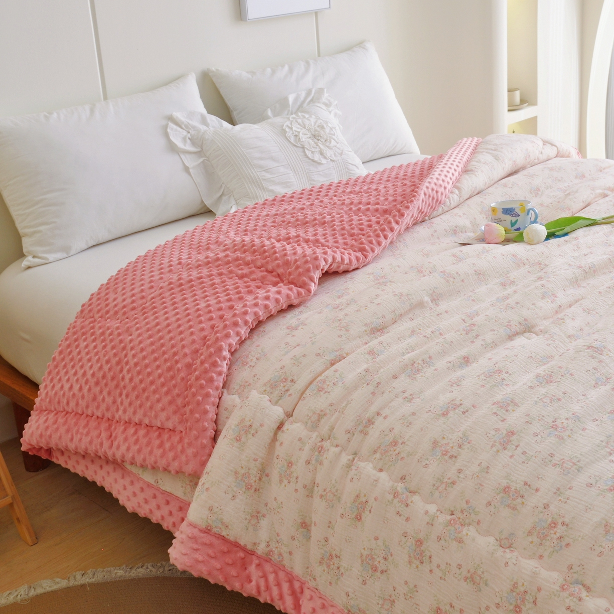 91家纺网 家纺一手货源 找家纺 博尔菲 2026新款全棉皱皱纱豆豆被 全棉皱皱纱豆豆被-9