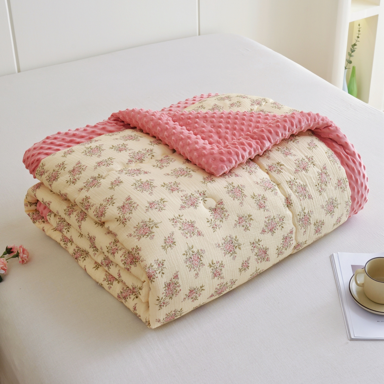 博尔菲 2026新款全棉皱皱纱豆豆被 全棉皱皱纱豆豆被-10