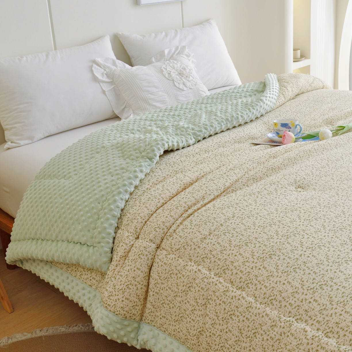 91家纺网 家纺一手货源 找家纺 博尔菲 2026新款全棉皱皱纱豆豆被 全棉皱皱纱豆豆被-11