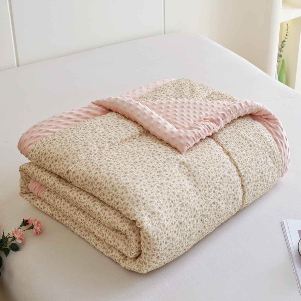 博尔菲 2026新款全棉皱皱纱豆豆被 全棉皱皱纱豆豆被-12