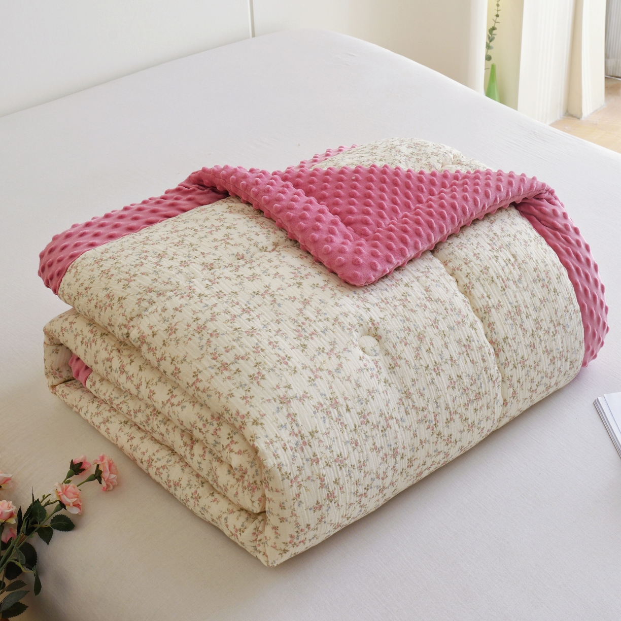 博尔菲 2026新款全棉皱皱纱豆豆被 全棉皱皱纱豆豆被-13