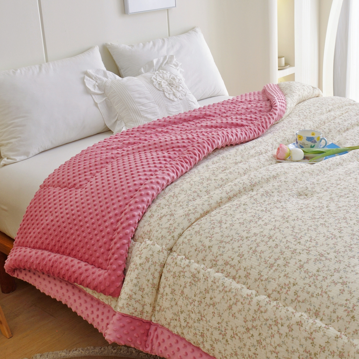 91家纺网 家纺一手货源 找家纺 博尔菲 2026新款全棉皱皱纱豆豆被 全棉皱皱纱豆豆被-13