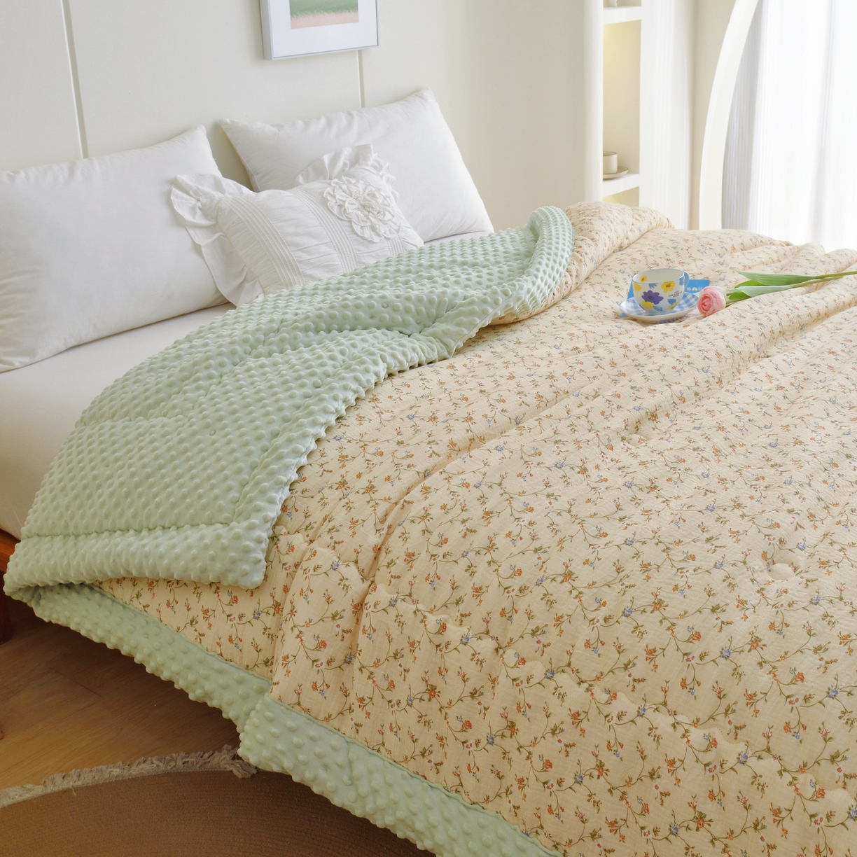 91家纺网 家纺一手货源 找家纺 博尔菲 2026新款全棉皱皱纱豆豆被 全棉皱皱纱豆豆被-15