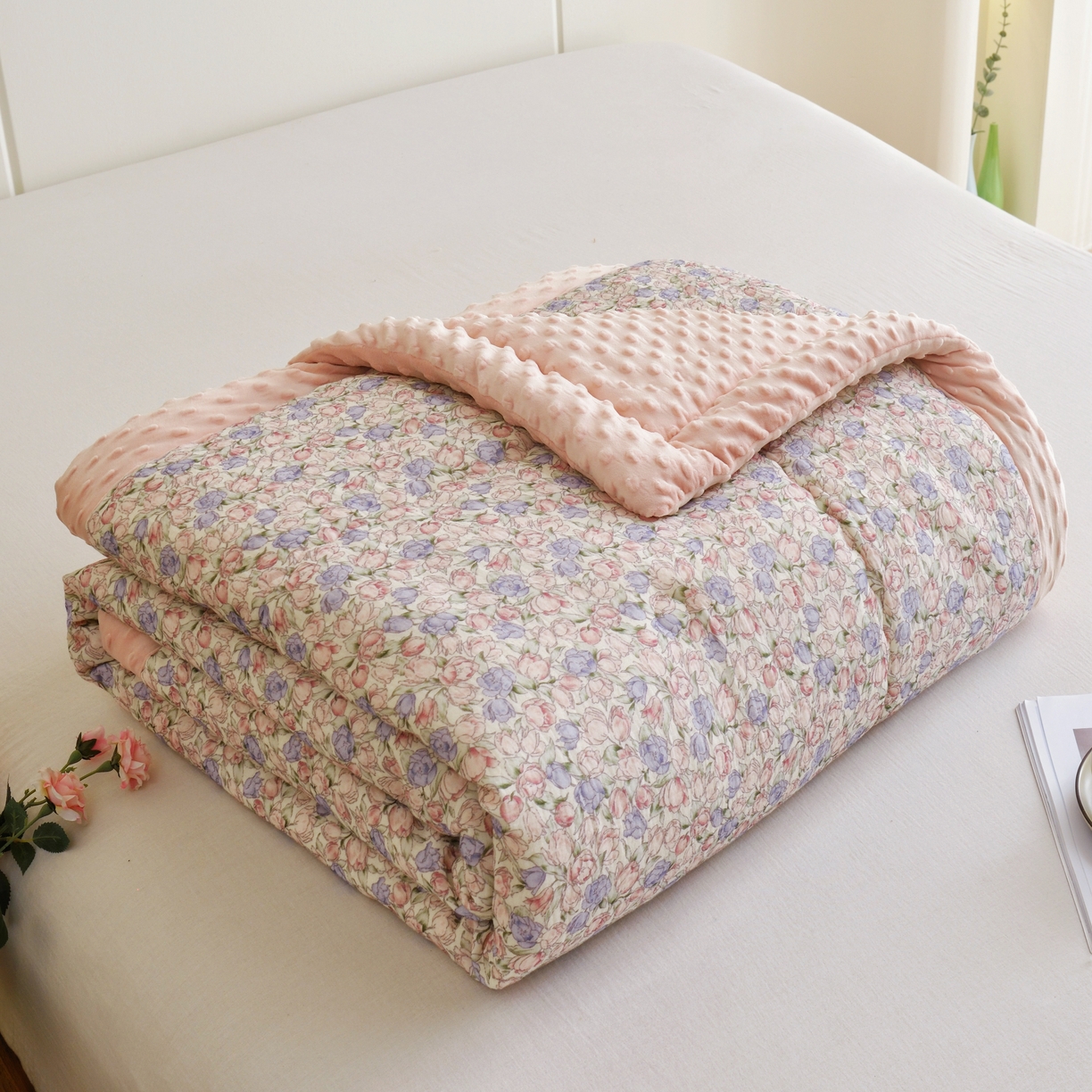 博尔菲 2026新款全棉皱皱纱豆豆被 全棉皱皱纱豆豆被-18