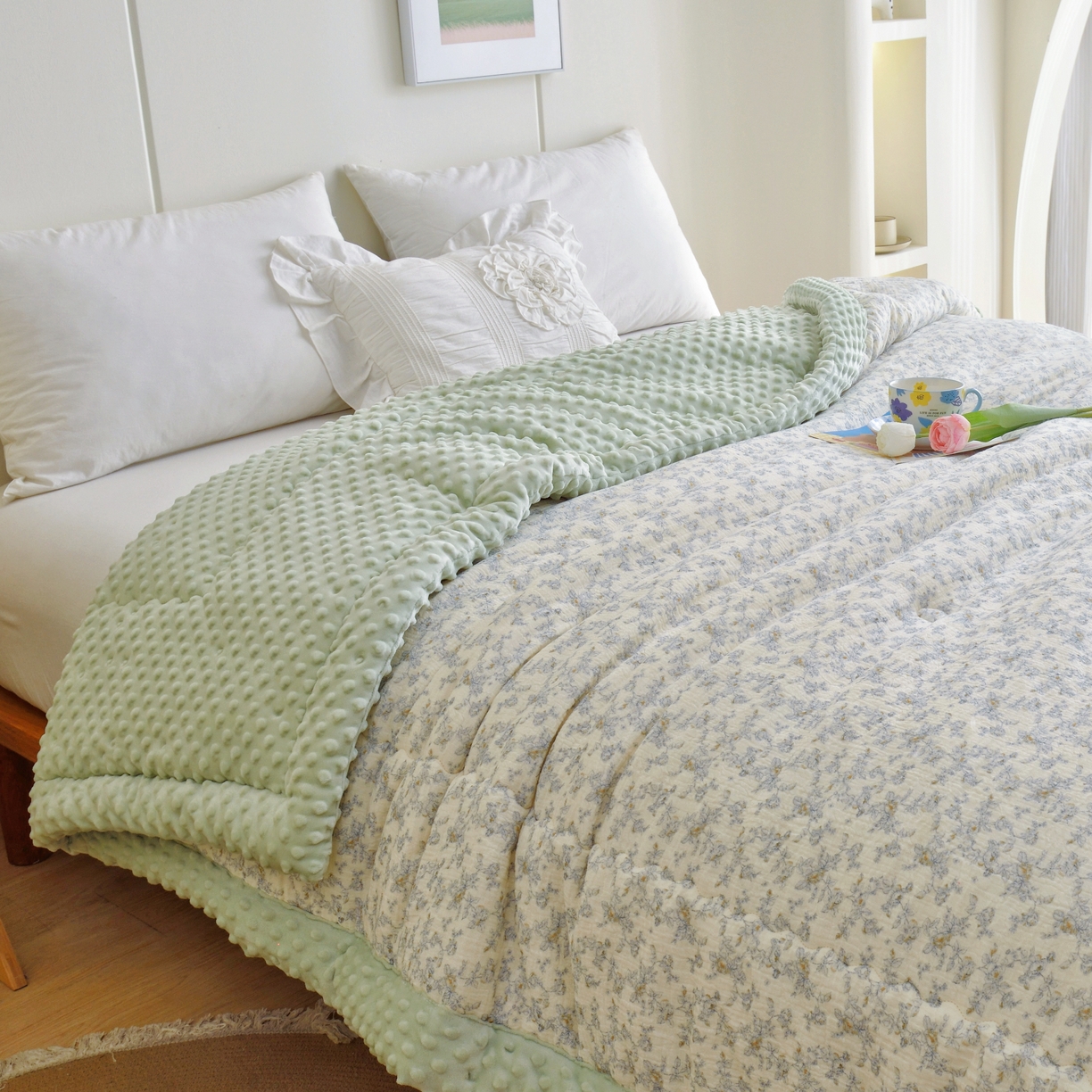 91家纺网 家纺一手货源 找家纺 博尔菲 2026新款全棉皱皱纱豆豆被 全棉皱皱纱豆豆被-19