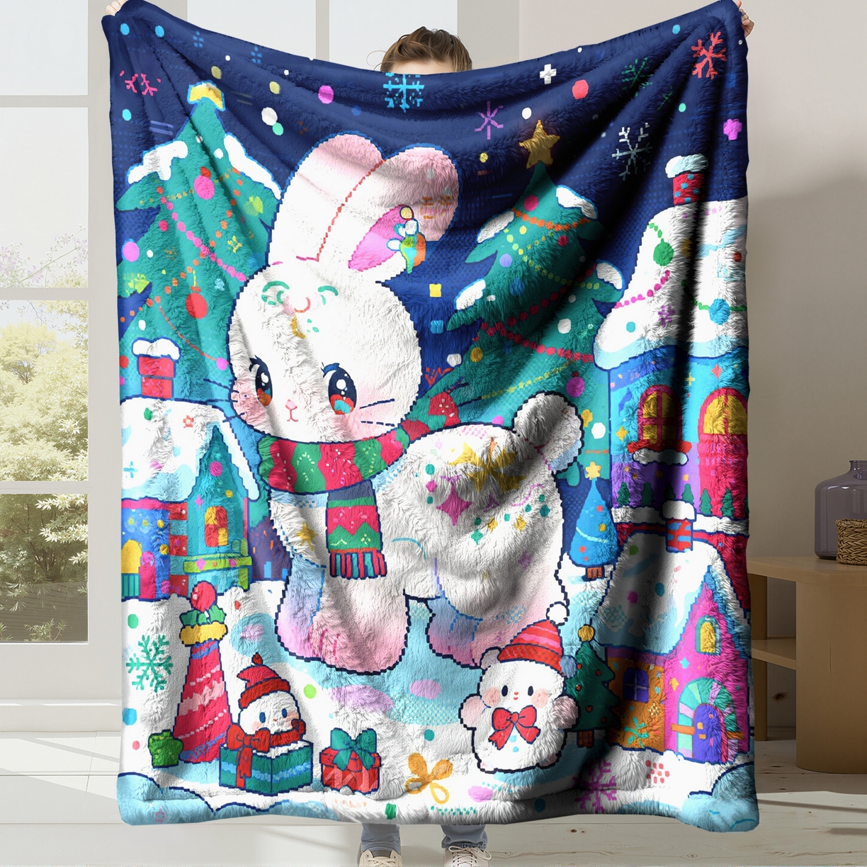 （总）合纵跨境工厂 一件定制pod模式jit跨境200G牛奶绒毛毯单品一件代发shein亚马逊速卖通24小时发货圣诞系列