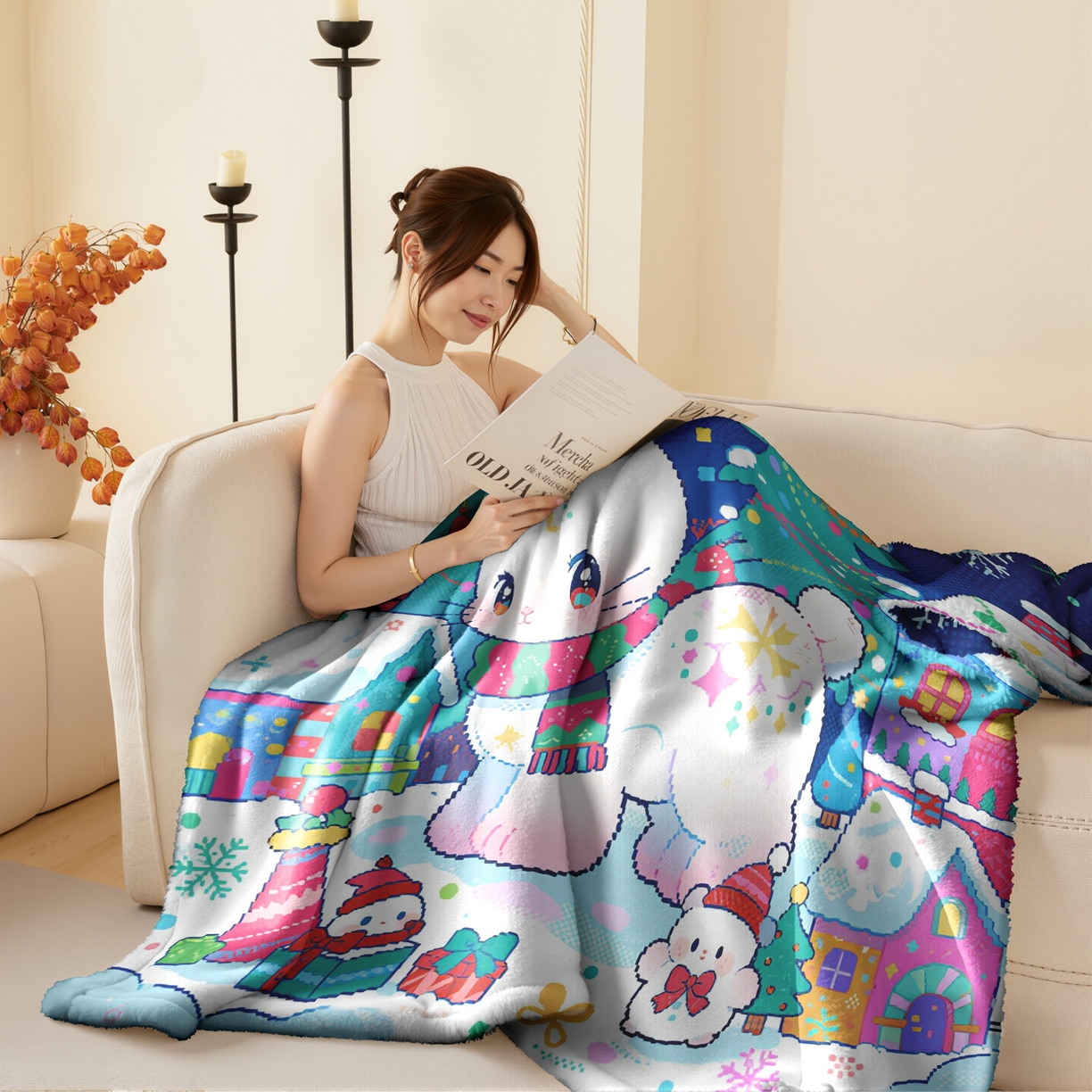 91家纺网 家纺一手货源 找家纺 合纵跨境工厂 一件定制pod模式jit跨境200G牛奶绒毛毯单品一件代发shein亚马逊速卖通24小时发货圣诞系列 02510230013