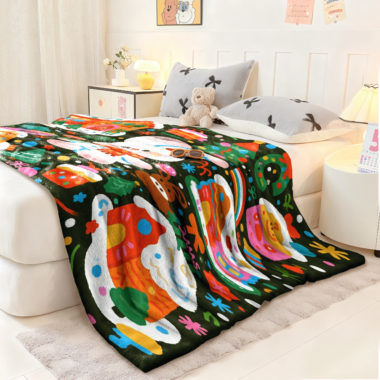 91家纺网 家纺一手货源 找家纺 合纵跨境工厂 一件定制pod模式jit跨境200G牛奶绒毛毯单品一件代发shein亚马逊速卖通24小时发货圣诞系列 02510230014