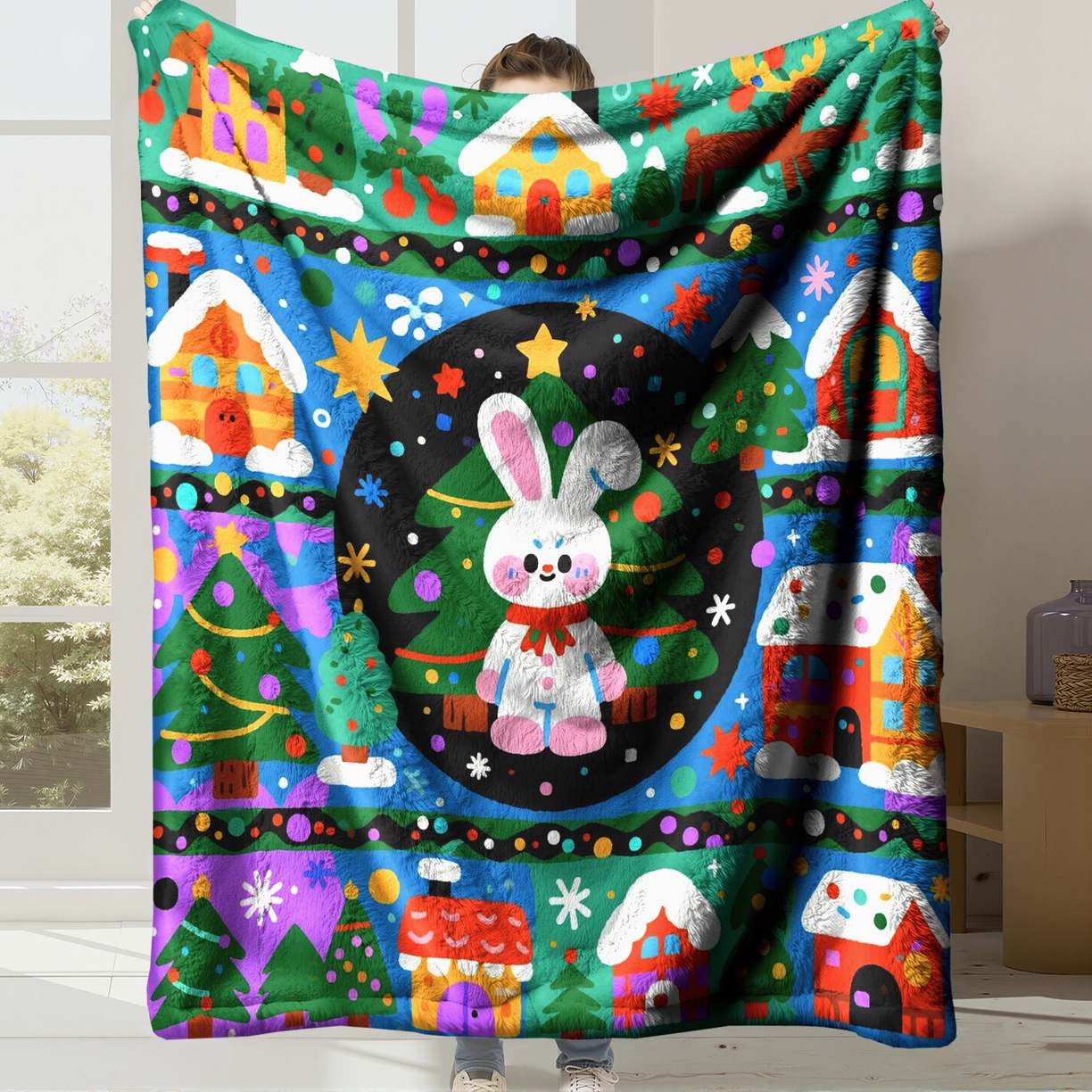 合纵跨境工厂 一件定制pod模式jit跨境200G牛奶绒毛毯单品一件代发shein亚马逊速卖通24小时发货圣诞系列 02510230015