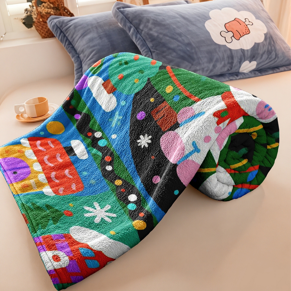 91家纺网 家纺一手货源 找家纺 合纵跨境工厂 一件定制pod模式jit跨境200G牛奶绒毛毯单品一件代发shein亚马逊速卖通24小时发货圣诞系列 02510230015