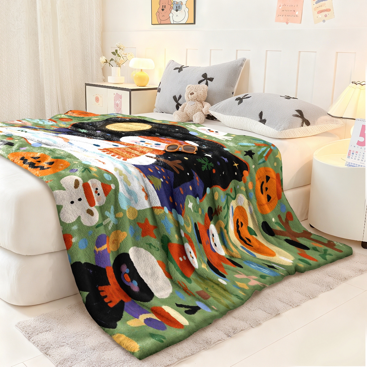 91家纺网 家纺一手货源 找家纺 合纵跨境工厂 一件定制pod模式jit跨境200G牛奶绒毛毯单品一件代发shein亚马逊速卖通24小时发货圣诞系列 02510230017