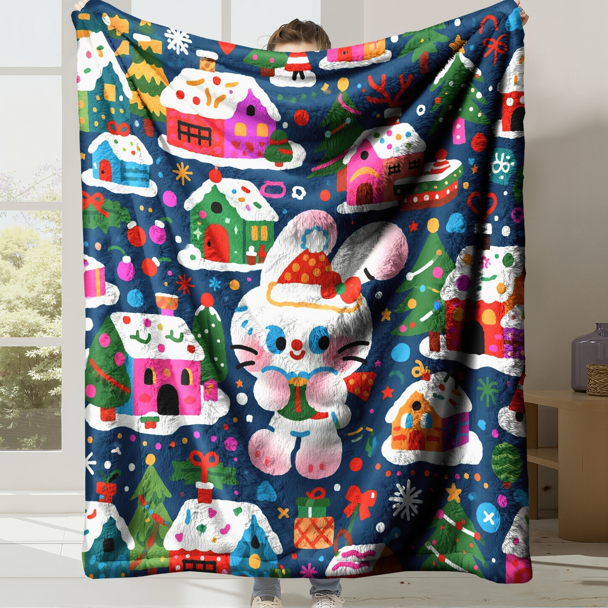 合纵跨境工厂 一件定制pod模式jit跨境200G牛奶绒毛毯单品一件代发shein亚马逊速卖通24小时发货圣诞系列 02510230018