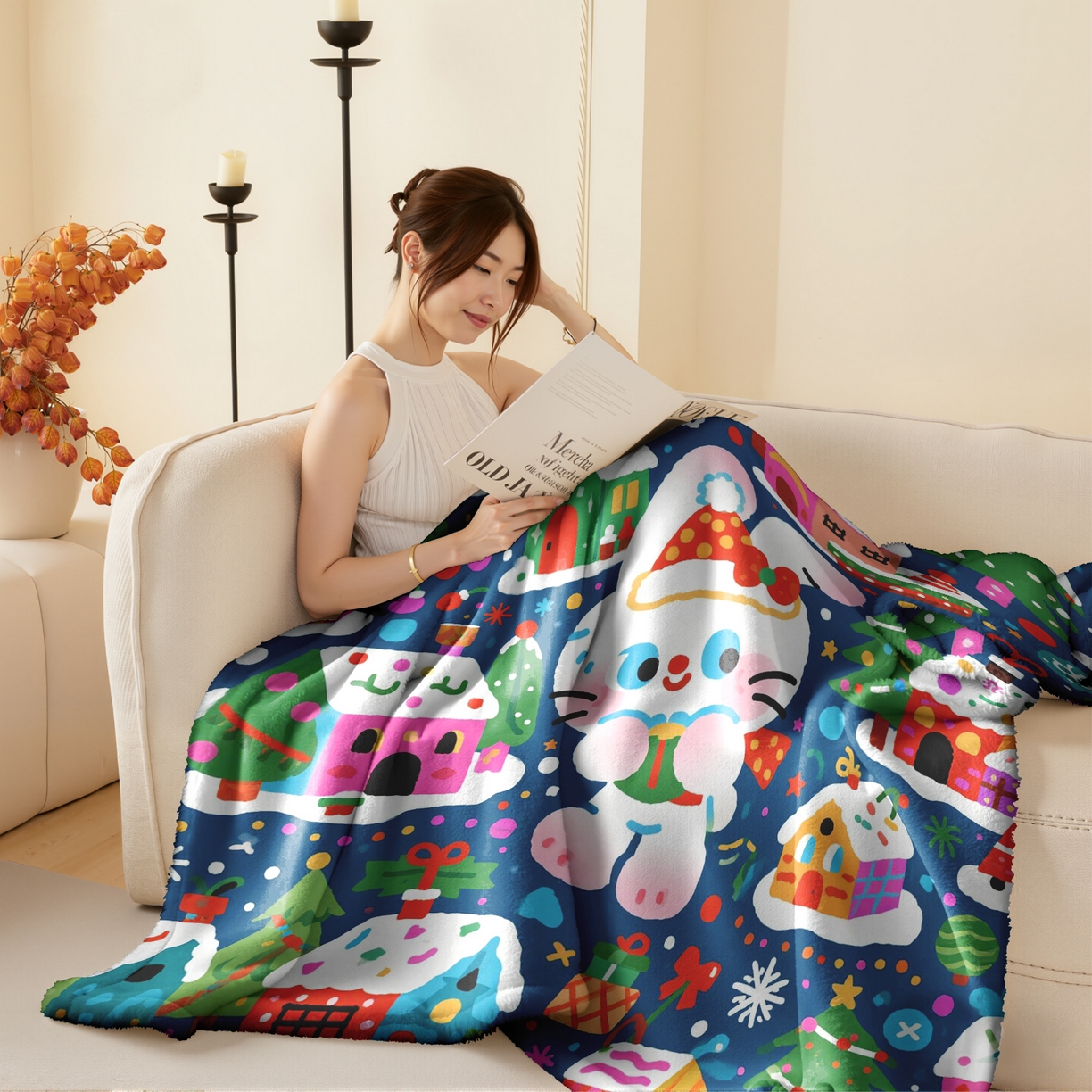 91家纺网 家纺一手货源 找家纺 合纵跨境工厂 一件定制pod模式jit跨境200G牛奶绒毛毯单品一件代发shein亚马逊速卖通24小时发货圣诞系列 02510230018