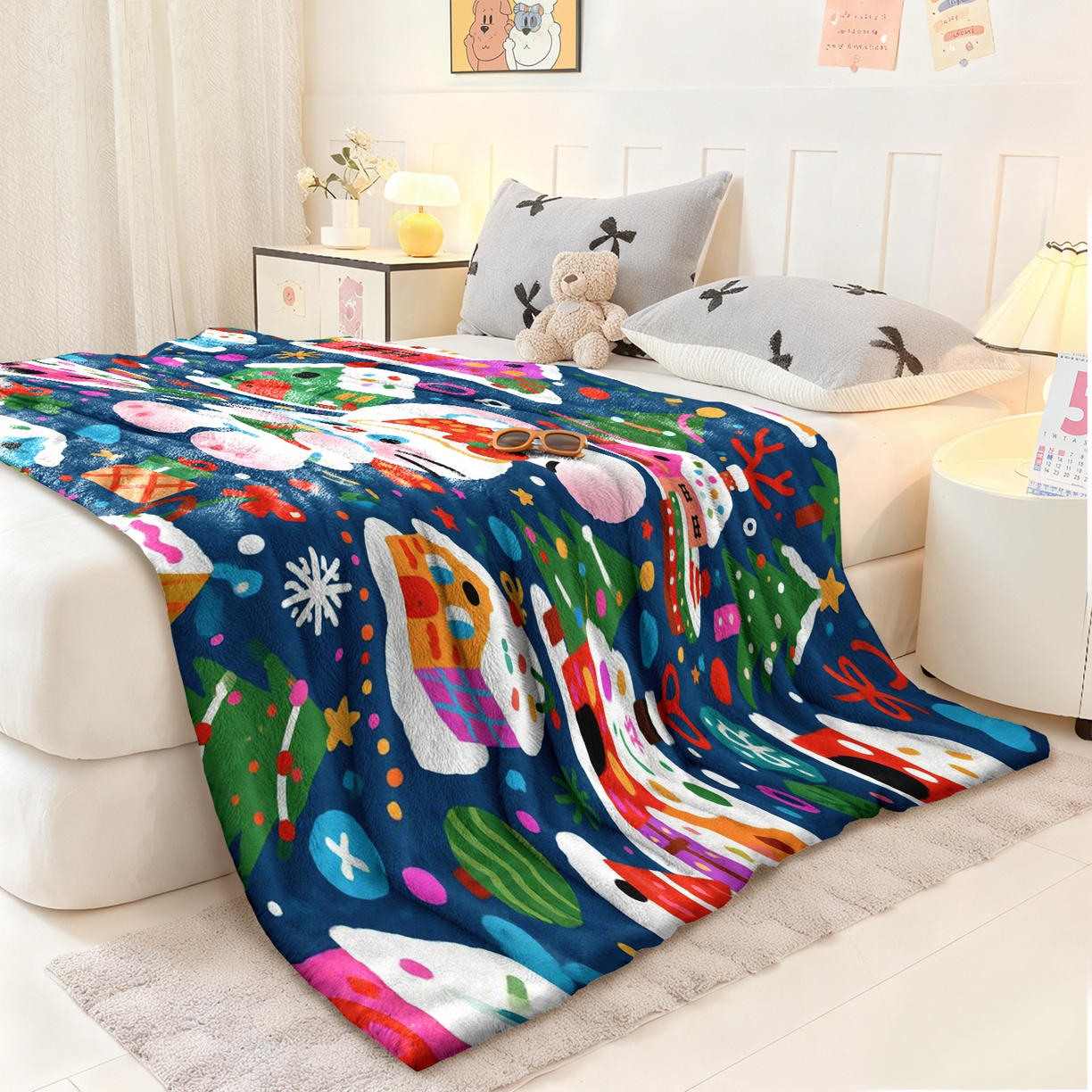 91家纺网 家纺一手货源 找家纺 合纵跨境工厂 一件定制pod模式jit跨境200G牛奶绒毛毯单品一件代发shein亚马逊速卖通24小时发货圣诞系列 02510230018