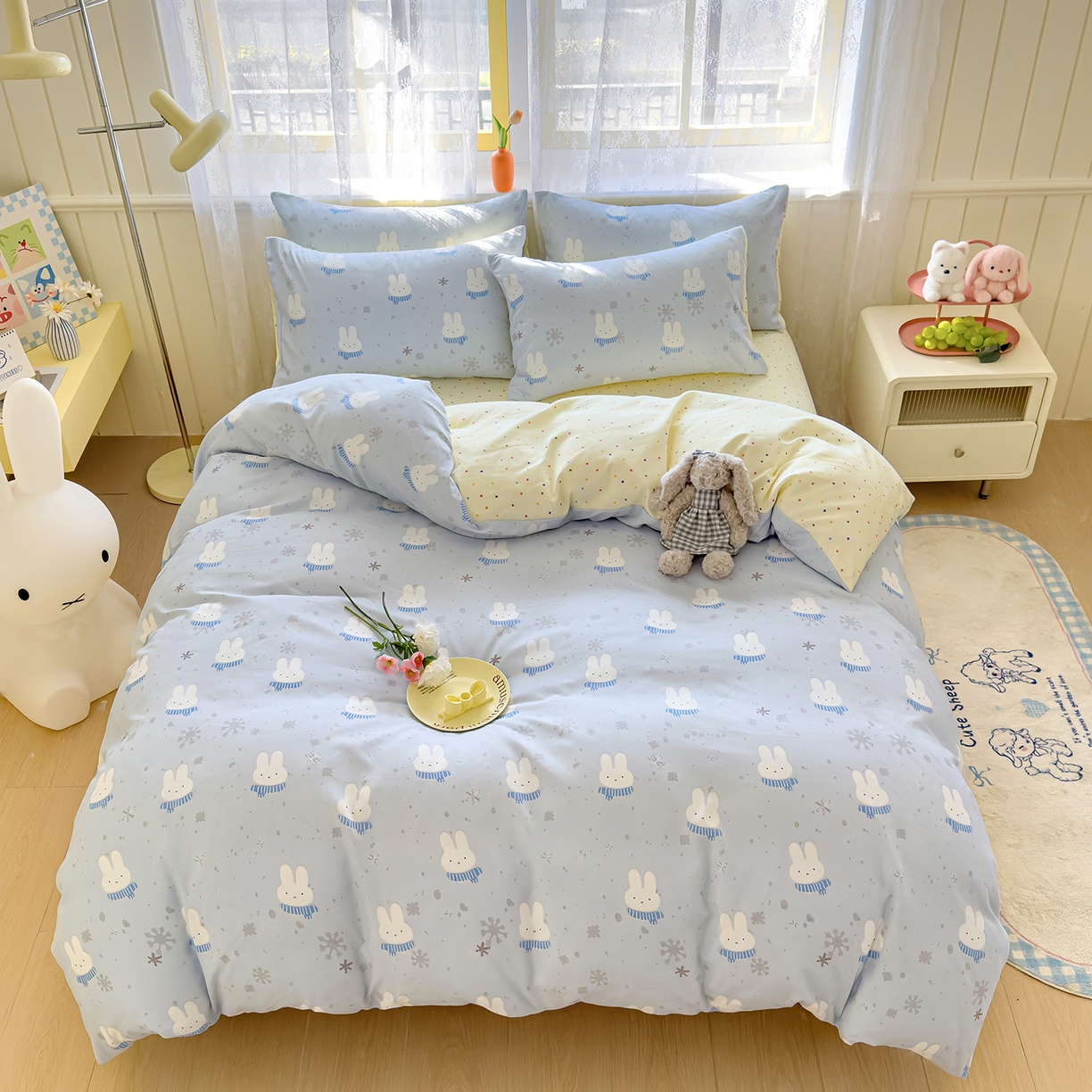 91家纺网 家纺一手货源 找家纺 灿哈 植物羊绒加厚磨毛水洗棉亲肤棉四件套套件单被套