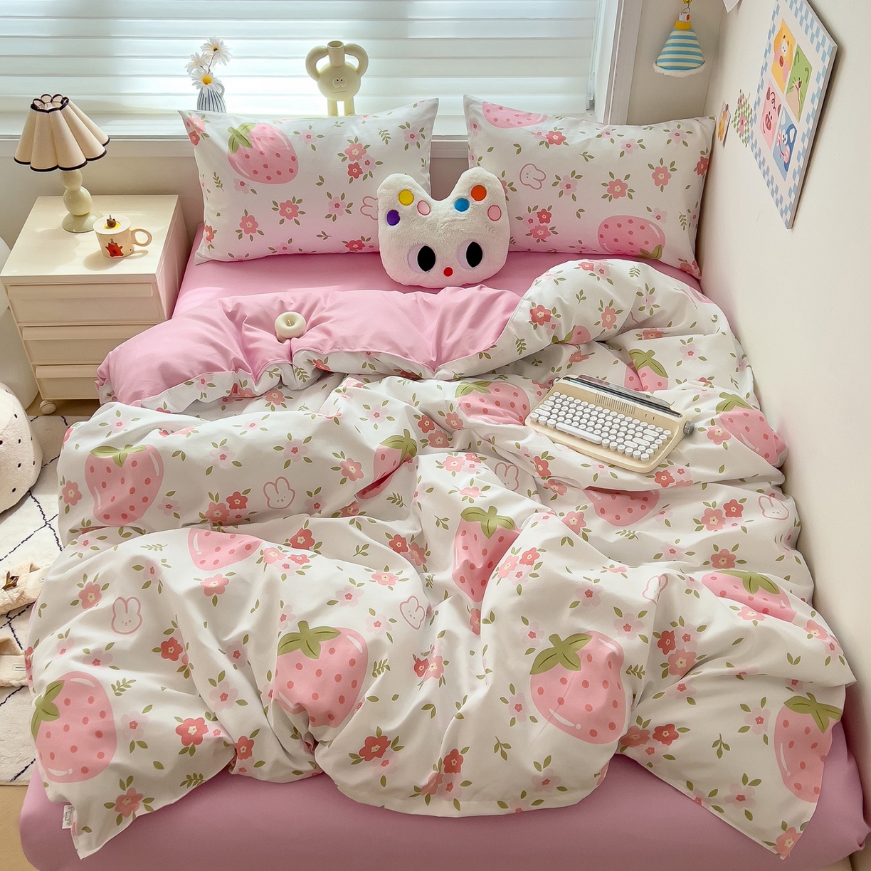 91家纺网 家纺一手货源 找家纺 灿哈 植物羊绒加厚磨毛水洗棉亲肤棉四件套套件单被套