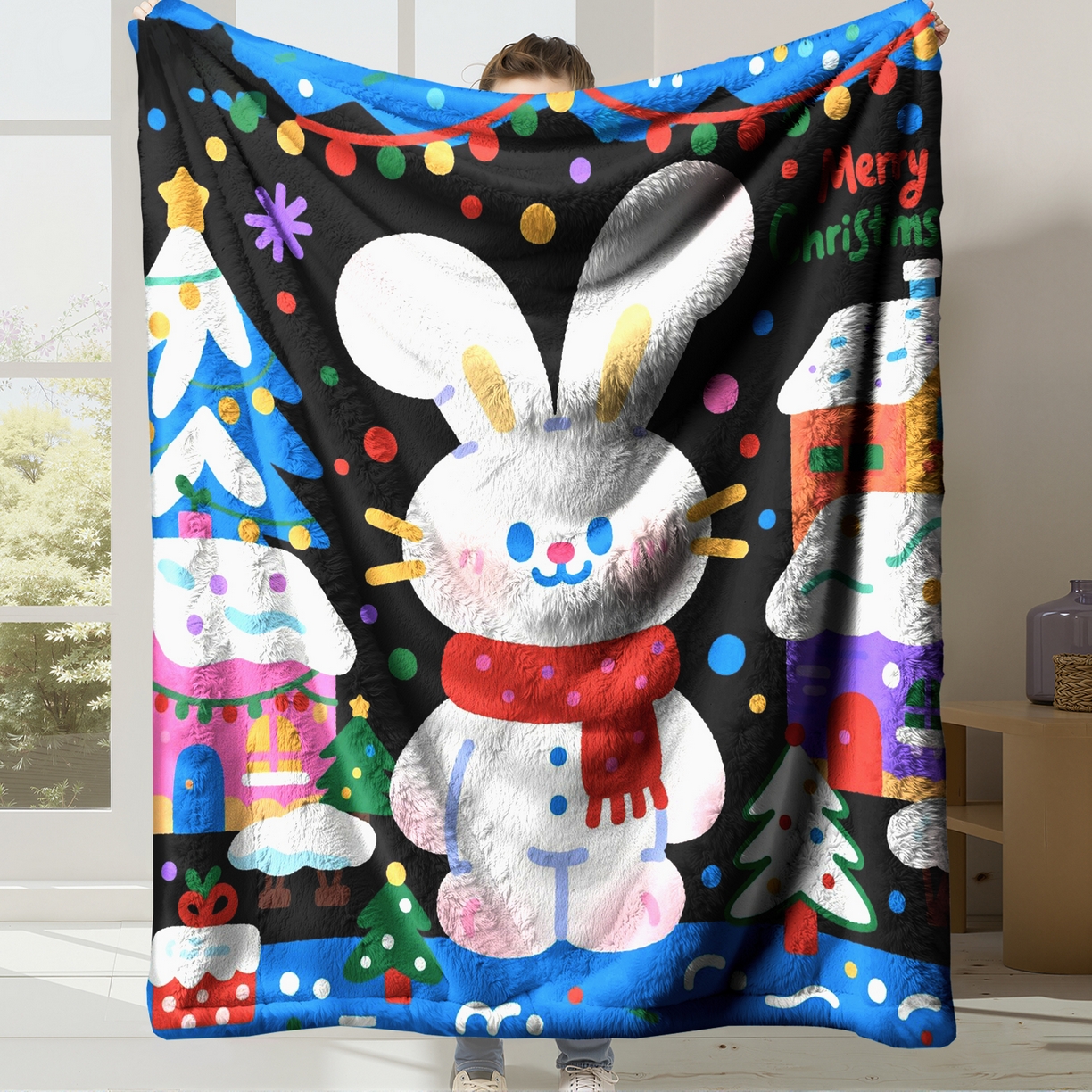 合纵跨境工厂 一件定制pod模式jit跨境200G牛奶绒毛毯单品一件代发shein亚马逊速卖通24小时发货圣诞系列 02510230024