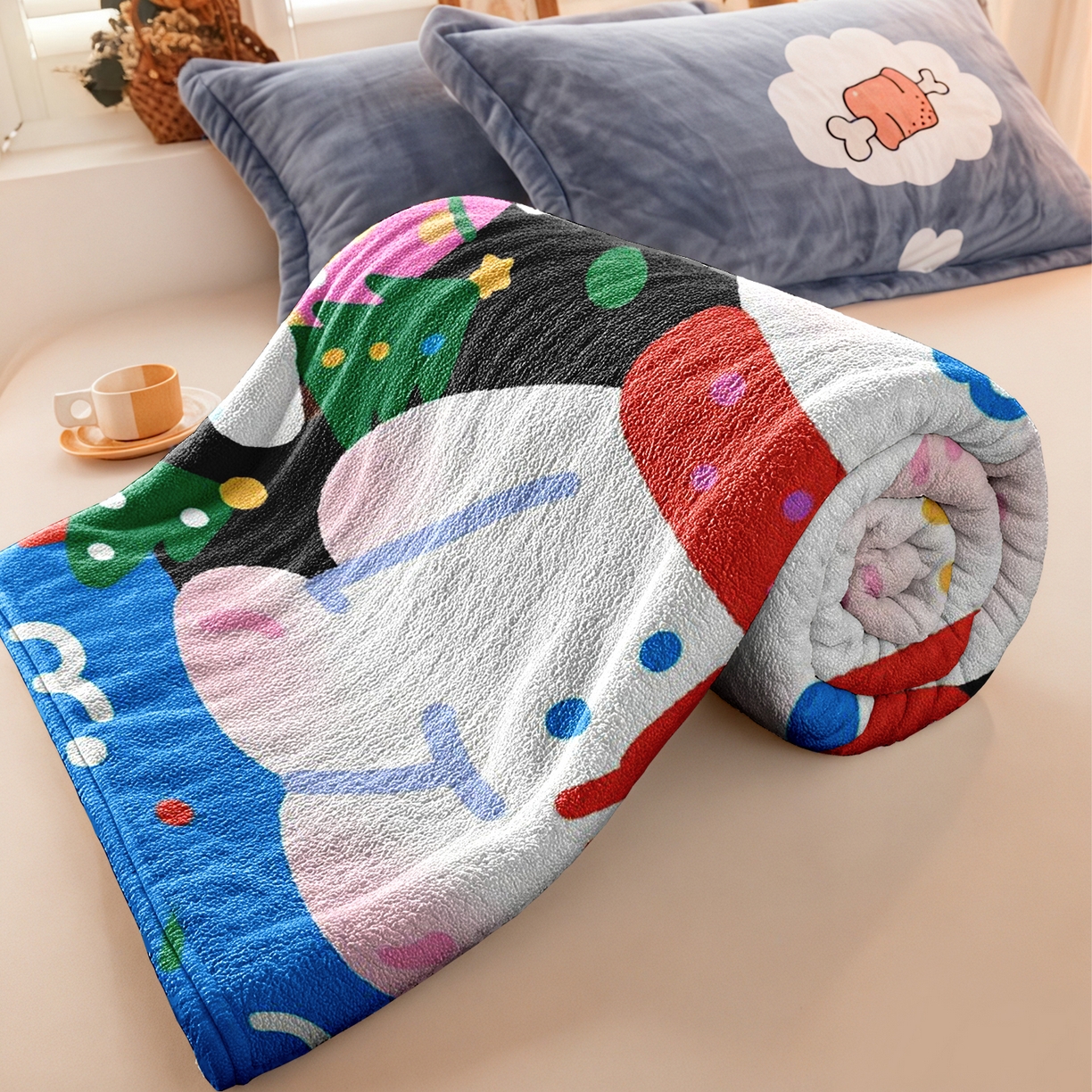 91家纺网 家纺一手货源 找家纺 合纵跨境工厂 一件定制pod模式jit跨境200G牛奶绒毛毯单品一件代发shein亚马逊速卖通24小时发货圣诞系列 02510230024