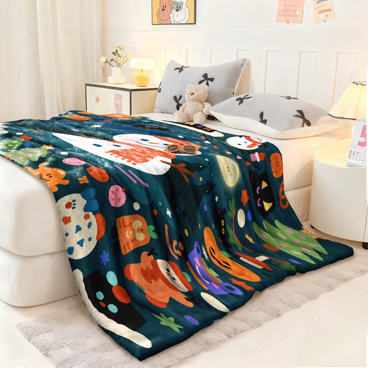 91家纺网 家纺一手货源 找家纺 合纵跨境工厂 一件定制pod模式jit跨境200G牛奶绒毛毯单品一件代发shein亚马逊速卖通24小时发货圣诞系列 02510230025