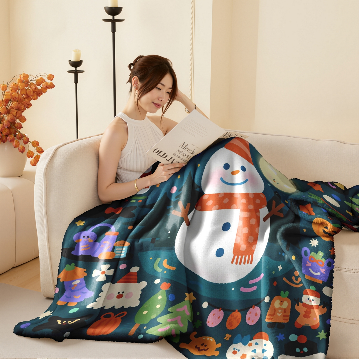 91家纺网 家纺一手货源 找家纺 合纵跨境工厂 一件定制pod模式jit跨境200G牛奶绒毛毯单品一件代发shein亚马逊速卖通24小时发货圣诞系列 02510230025