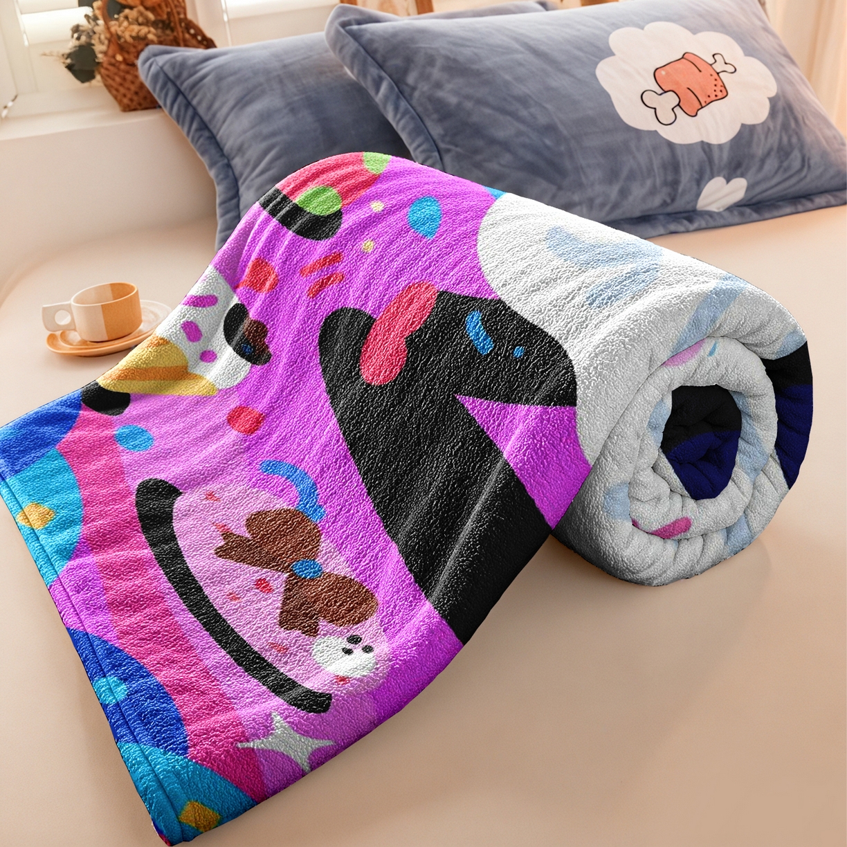 91家纺网 家纺一手货源 找家纺 合纵跨境工厂 一件定制pod模式jit跨境200G牛奶绒毛毯单品一件代发shein亚马逊速卖通24小时发货圣诞系列 02510230027