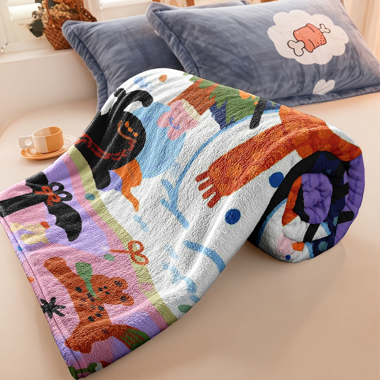 91家纺网 家纺一手货源 找家纺 合纵跨境工厂 一件定制pod模式jit跨境200G牛奶绒毛毯单品一件代发shein亚马逊速卖通24小时发货圣诞系列 02510230028