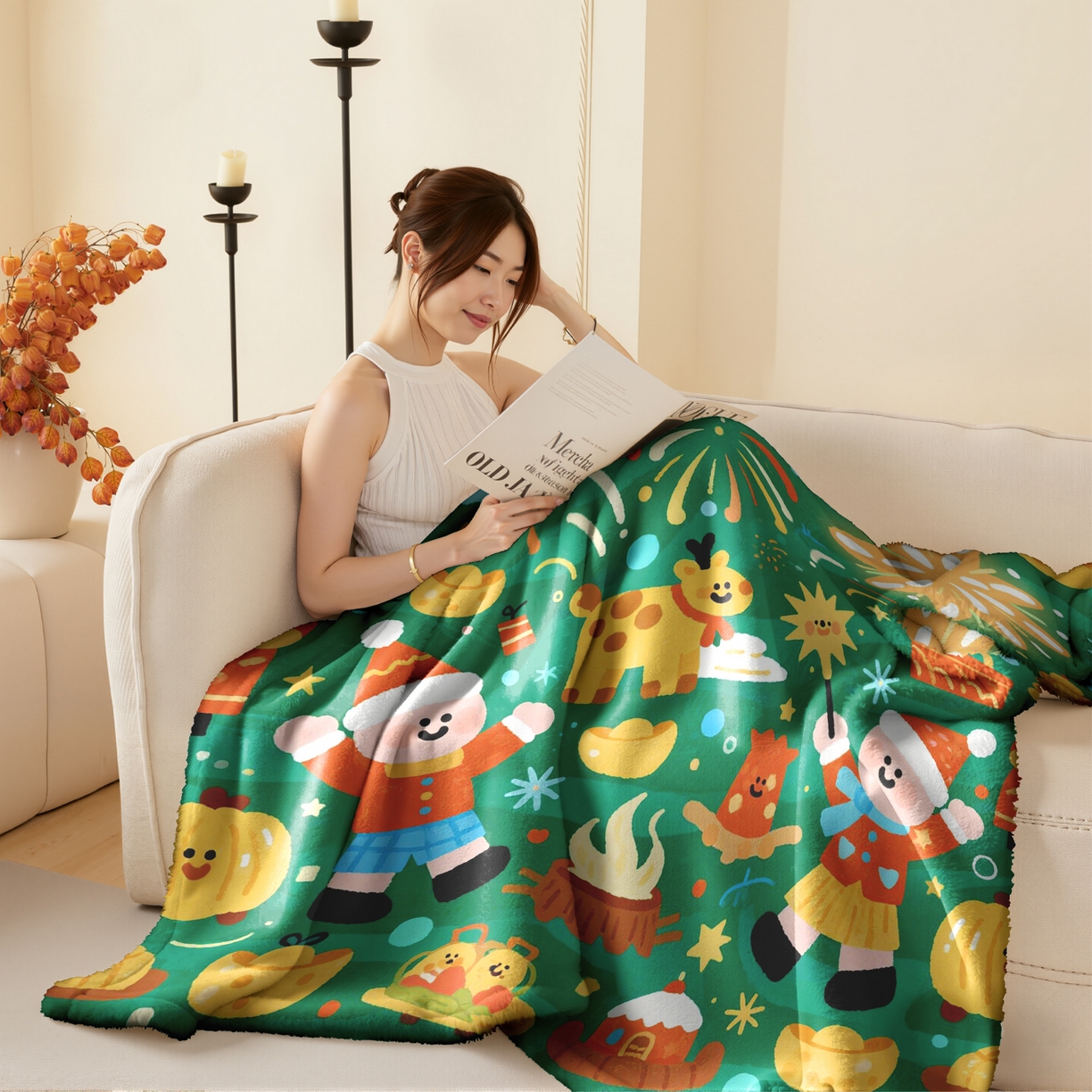 91家纺网 家纺一手货源 找家纺 合纵跨境工厂 一件定制pod模式jit跨境200G牛奶绒毛毯单品一件代发shein亚马逊速卖通24小时发货圣诞系列 02510230029