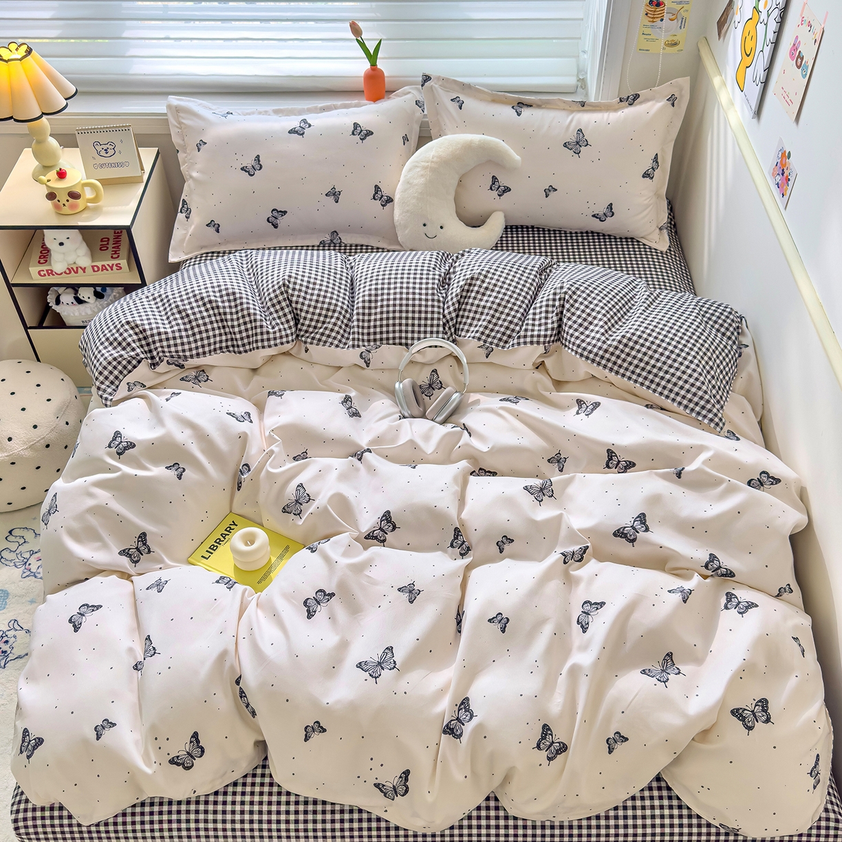 灿哈 植物羊绒加厚磨毛水洗棉亲肤棉四件套套件单被套