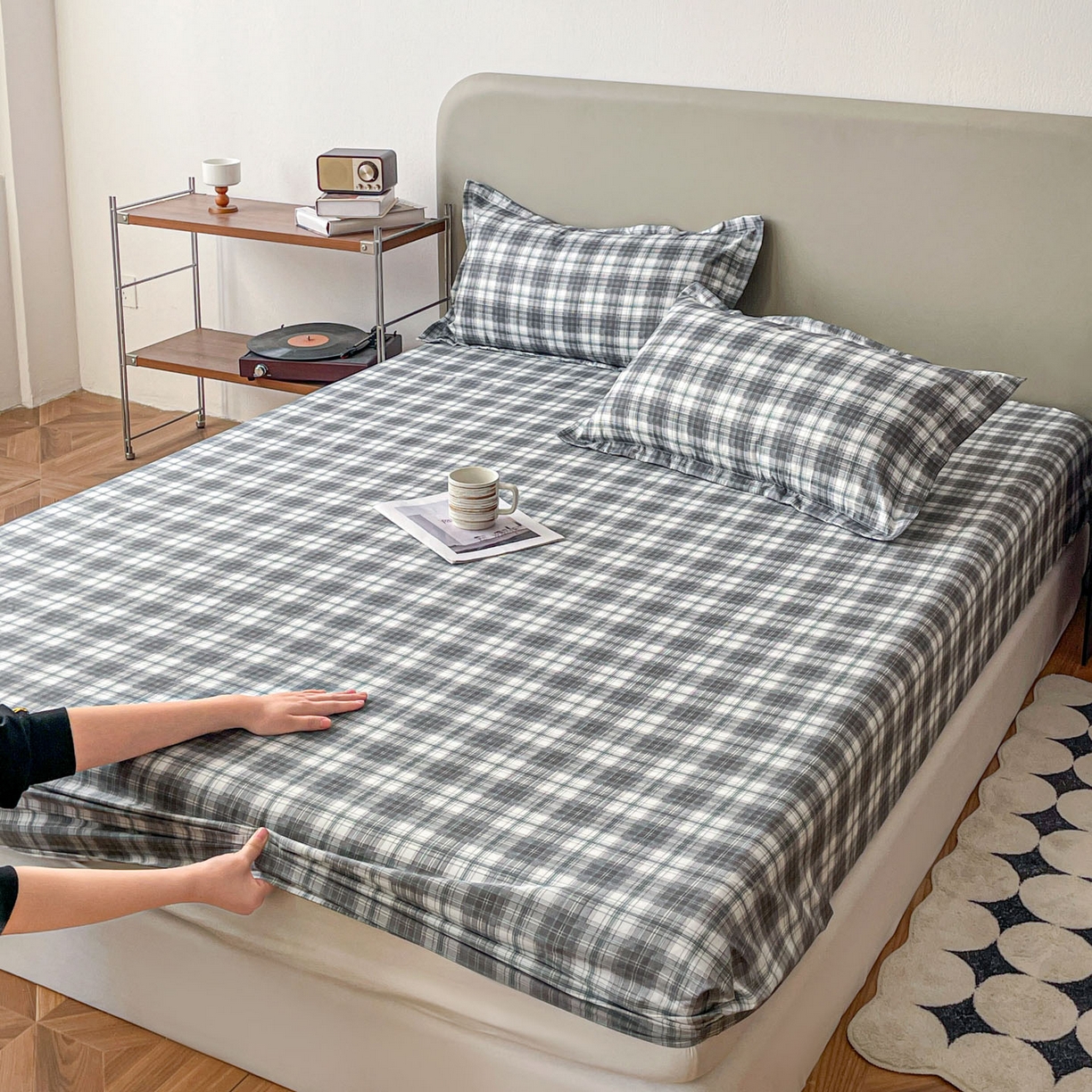 91家纺网 家纺一手货源 找家纺 （总）楠沐家纺 2026新款无印风单层床笠床垫保护套