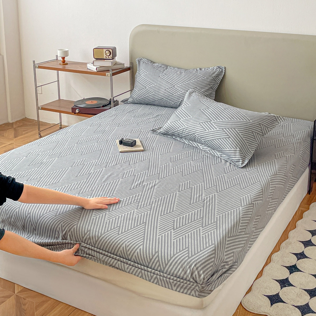 91家纺网 家纺一手货源 找家纺 （总）楠沐家纺 2026新款无印风单层床笠床垫保护套