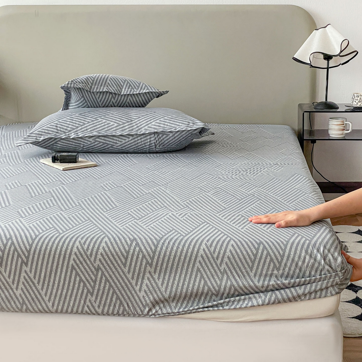 91家纺网 家纺一手货源 找家纺 楠沐家纺 2026新款无印风单层床笠床垫保护套 勒夫