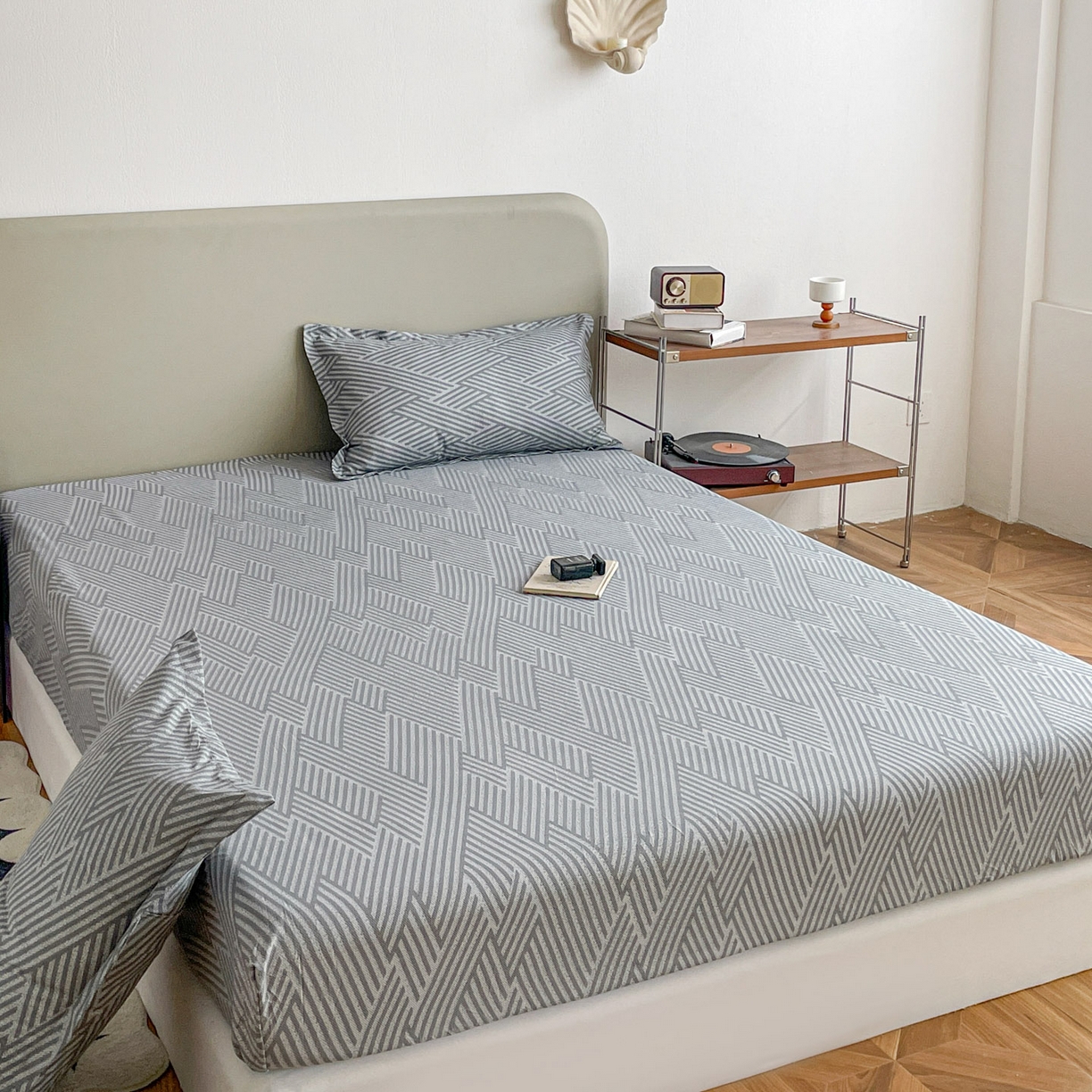 91家纺网 家纺一手货源 找家纺 楠沐家纺 2026新款无印风单层床笠床垫保护套 勒夫