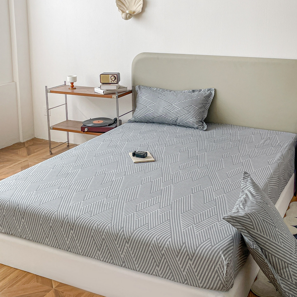 91家纺网 家纺一手货源 找家纺 楠沐家纺 2026新款无印风单层床笠床垫保护套 勒夫